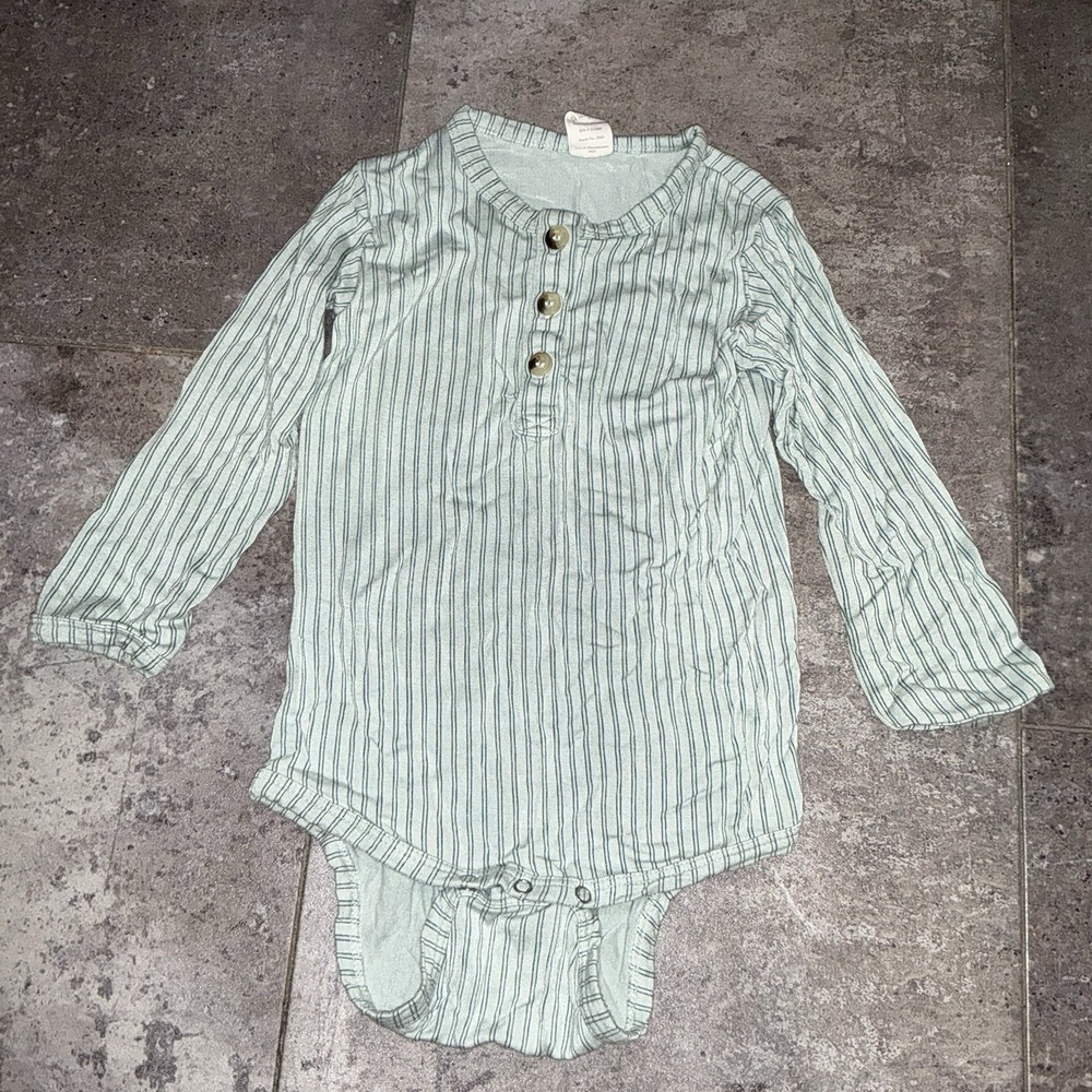 Kate Quinn Bamboo Collection Blue Striped Bodysuit 18-24 Months Gender Neutral